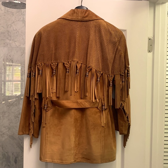 Women’s Tan Suede Fringe Jacket - Picture 5 of 8